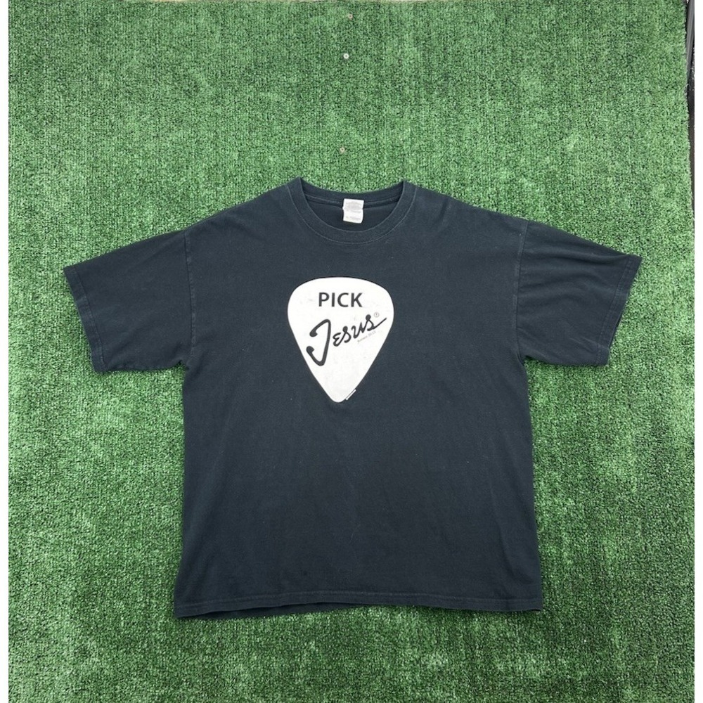 Vintage Y2K Pick Jesus T-shirt Mens size XL Black